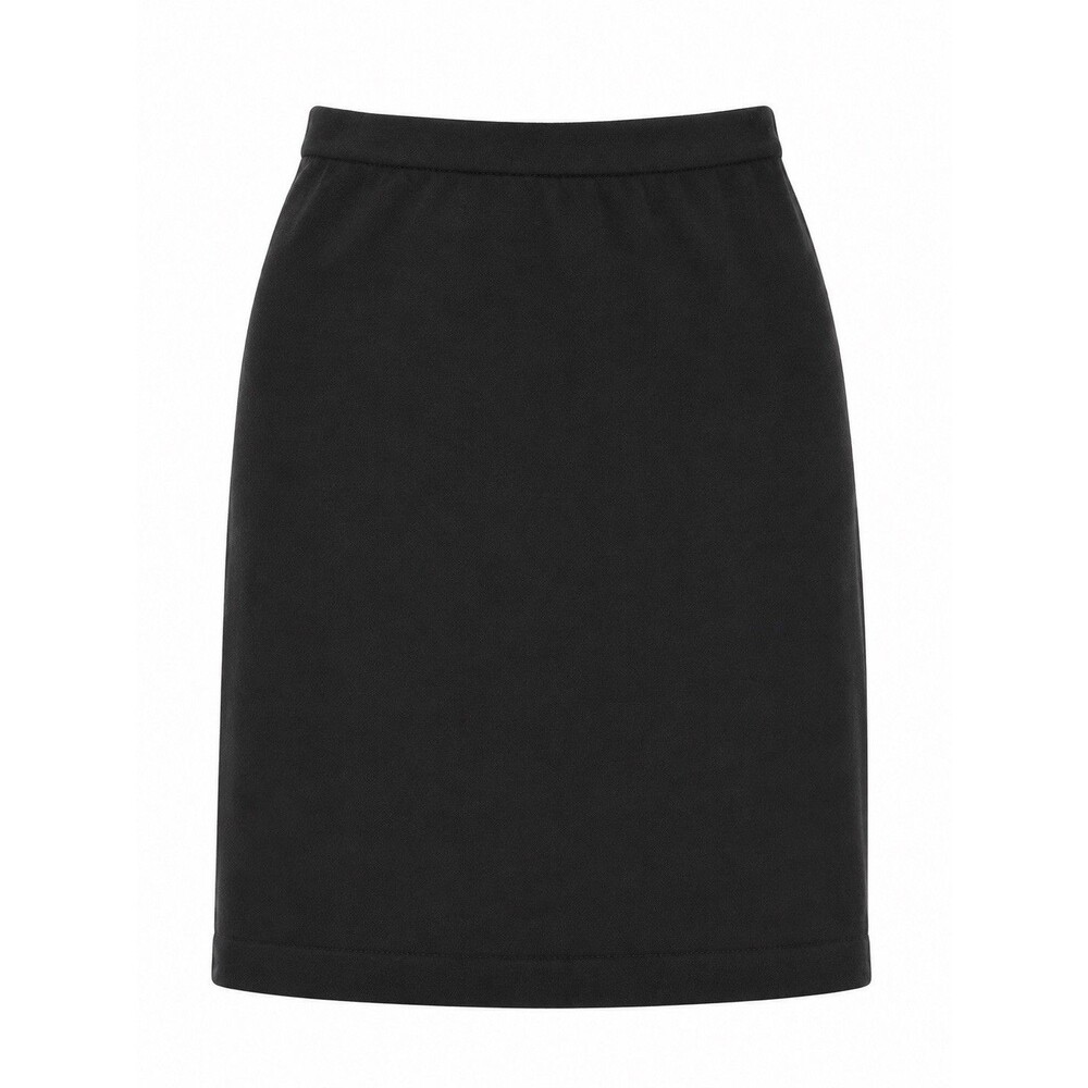 St John Knit Black Pencil Skirt Women Sz 4 Knee Length Quiet Lux Old-Money EUC